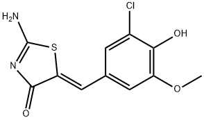 5-(3-chloro-4-hydroxy-5-methoxybenzylidene)-2-imino-1,3-thiazolidin-4-one Struktur