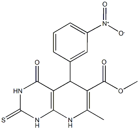 methyl 5-{3-nitrophenyl}-7-methyl-4-oxo-2-thioxo-1,2,3,4,5,8-hexahydropyrido[2,3-d]pyrimidine-6-carboxylate Struktur