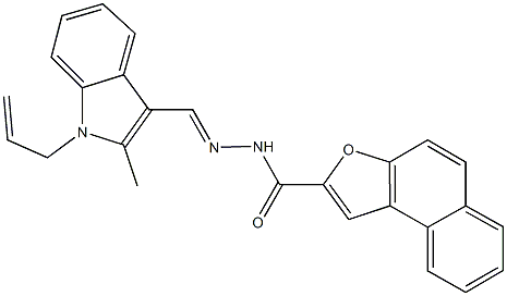 N'-[(1-allyl-2-methyl-1H-indol-3-yl)methylene]naphtho[2,1-b]furan-2-carbohydrazide Struktur