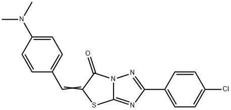 2-(4-chlorophenyl)-5-[4-(dimethylamino)benzylidene][1,3]thiazolo[3,2-b][1,2,4]triazol-6(5H)-one Struktur