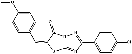 2-(4-chlorophenyl)-5-(4-methoxybenzylidene)[1,3]thiazolo[3,2-b][1,2,4]triazol-6(5H)-one Struktur