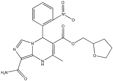 tetrahydro-2-furanylmethyl 8-(aminocarbonyl)-4-{2-nitrophenyl}-2-methyl-1,4-dihydroimidazo[1,5-a]pyrimidine-3-carboxylate Struktur