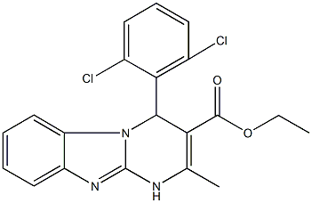 ethyl 4-(2,6-dichlorophenyl)-2-methyl-1,4-dihydropyrimido[1,2-a]benzimidazole-3-carboxylate Struktur