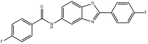 4-fluoro-N-[2-(4-fluorophenyl)-1,3-benzoxazol-5-yl]benzamide Struktur