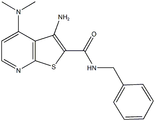 3-amino-N-benzyl-4-(dimethylamino)thieno[2,3-b]pyridine-2-carboxamide Struktur