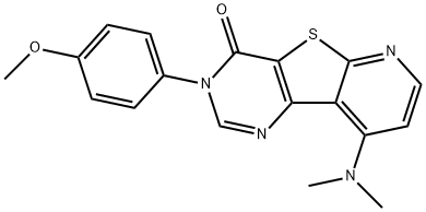 9-(dimethylamino)-3-(4-methoxyphenyl)pyrido[3',2':4,5]thieno[3,2-d]pyrimidin-4(3H)-one Struktur