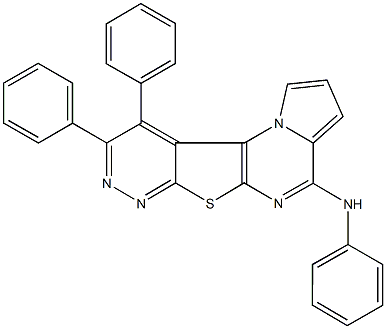 N-(9,10-diphenylpyrrolo[2'',1'':6',1']pyrazino[2',3':4,5]thieno[2,3-c]pyridazin-4-yl)-N-phenylamine Struktur