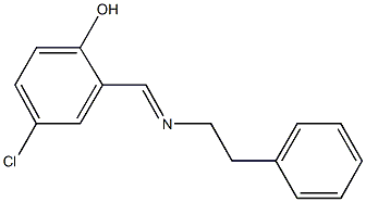 4-chloro-2-{[(2-phenylethyl)imino]methyl}phenol Struktur