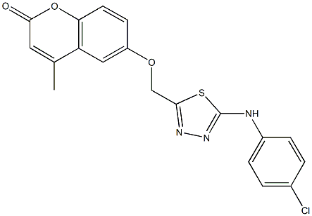 6-{[5-(4-chloroanilino)-1,3,4-thiadiazol-2-yl]methoxy}-4-methyl-2H-chromen-2-one Struktur