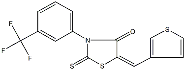 5-(3-thienylmethylene)-2-thioxo-3-[3-(trifluoromethyl)phenyl]-1,3-thiazolidin-4-one Struktur