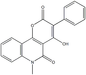 4-hydroxy-6-methyl-3-phenyl-2H-pyrano[3,2-c]quinoline-2,5(6H)-dione Struktur