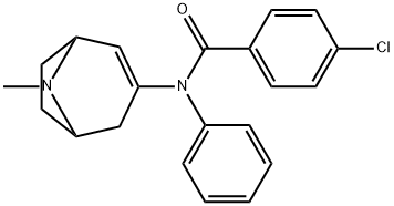 4-chloro-N-(8-methyl-8-azabicyclo[3.2.1]oct-2-en-3-yl)-N-phenylbenzamide Struktur