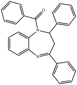 1-benzoyl-2,4-diphenyl-2,3-dihydro-1H-1,5-benzodiazepine Struktur