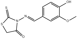 3-[(4-hydroxy-3-methoxybenzylidene)amino]-2-thioxo-1,3-thiazolidin-4-one Struktur