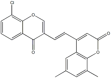 4-[2-(8-chloro-4-oxo-4H-chromen-3-yl)vinyl]-6,8-dimethyl-2H-chromen-2-one Struktur