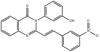 2-(2-{3-nitrophenyl}vinyl)-3-(3-hydroxyphenyl)-4(3H)-quinazolinone Struktur