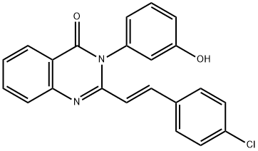 2-[2-(4-chlorophenyl)vinyl]-3-(3-hydroxyphenyl)-4(3H)-quinazolinone Struktur