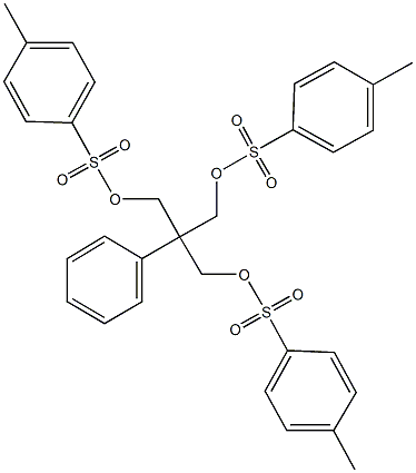 3-{[(4-methylphenyl)sulfonyl]oxy}-2-({[(4-methylphenyl)sulfonyl]oxy}methyl)-2-phenylpropyl 4-methylbenzenesulfonate Struktur