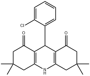 9-(2-chlorophenyl)-3,3,6,6-tetramethyl-3,4,6,7,9,10-hexahydro-1,8(2H,5H)-acridinedione Struktur