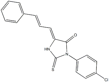 3-(4-chlorophenyl)-5-(3-phenyl-2-propenylidene)-2-thioxo-4-imidazolidinone Struktur