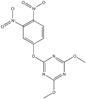 2-{3,4-bisnitrophenoxy}-4,6-dimethoxy-1,3,5-triazine Struktur