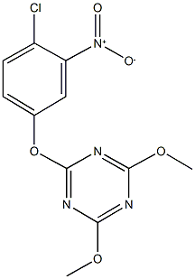 2-{4-chloro-3-nitrophenoxy}-4,6-dimethoxy-1,3,5-triazine Struktur