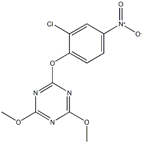 2-{2-chloro-4-nitrophenoxy}-4,6-dimethoxy-1,3,5-triazine Struktur