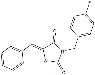 5-benzylidene-3-(4-fluorobenzyl)-1,3-thiazolidine-2,4-dione Struktur