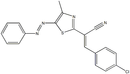 3-(4-chlorophenyl)-2-[4-methyl-5-(phenyldiazenyl)-1,3-thiazol-2-yl]acrylonitrile Struktur