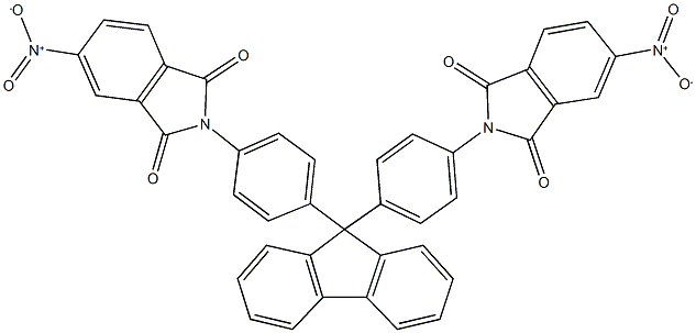 5-nitro-2-{4-[9-(4-{5-nitro-1,3-dioxo-1,3-dihydro-2H-isoindol-2-yl}phenyl)-9H-fluoren-9-yl]phenyl}-1H-isoindole-1,3(2H)-dione Struktur