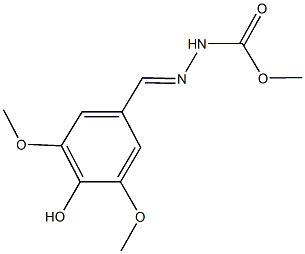 methyl 2-(4-hydroxy-3,5-dimethoxybenzylidene)hydrazinecarboxylate Struktur