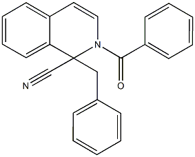 2-benzoyl-1-benzyl-1,2-dihydro-1-isoquinolinecarbonitrile Struktur