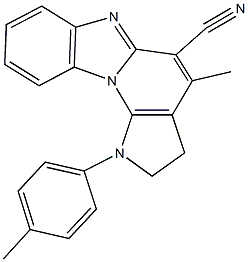 4-methyl-1-(4-methylphenyl)-2,3-dihydro-1H-pyrrolo[3',2':5,6]pyrido[1,2-a]benzimidazole-5-carbonitrile Struktur