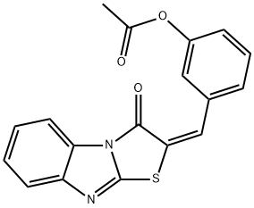 3-[(3-oxo[1,3]thiazolo[3,2-a]benzimidazol-2(3H)-ylidene)methyl]phenyl acetate Struktur