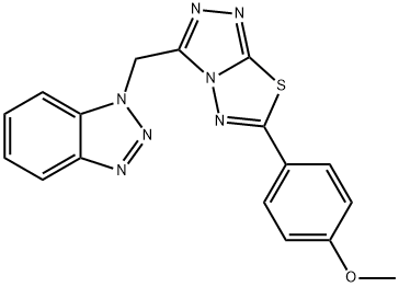 4-[3-(1H-1,2,3-benzotriazol-1-ylmethyl)[1,2,4]triazolo[3,4-b][1,3,4]thiadiazol-6-yl]phenyl methyl ether Struktur