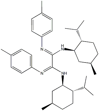 N~1~,N~2~-bis(2-isopropyl-5-methylcyclohexyl)-N'~1~,N'~2~-bis(4-methylphenyl)ethanediimidamide Struktur