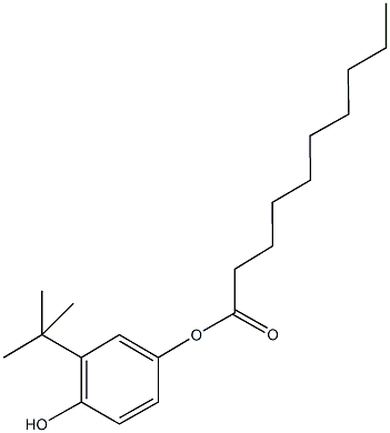 3-tert-butyl-4-hydroxyphenyl decanoate Struktur