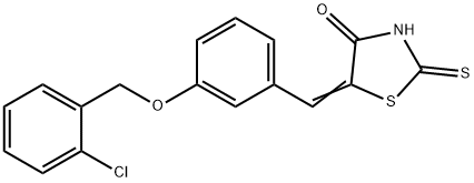 5-{3-[(2-chlorobenzyl)oxy]benzylidene}-2-thioxo-1,3-thiazolidin-4-one Struktur