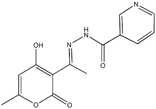 N'-[1-(4-hydroxy-6-methyl-2-oxo-2H-pyran-3-yl)ethylidene]nicotinohydrazide Struktur