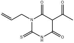 5-acetyl-1-allyl-2-thioxodihydro-4,6(1H,5H)-pyrimidinedione Struktur