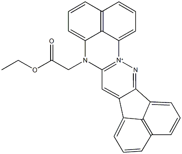 15-(2-ethoxy-2-oxoethyl)-15H-acenaphtho[1',2':3,4]pyridazino[1,6-a]perimidin-8-ium Struktur