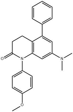 7-(dimethylamino)-1-(4-methoxyphenyl)-5-phenyl-3,4-dihydro-2(1H)-quinolinone Struktur