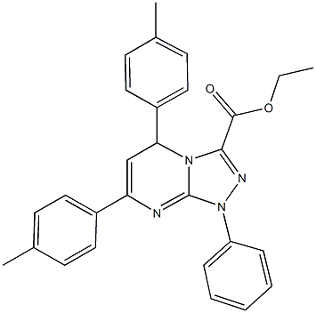 ethyl 5,7-bis(4-methylphenyl)-1-phenyl-1,5-dihydro[1,2,4]triazolo[4,3-a]pyrimidine-3-carboxylate Struktur