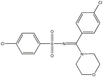 4-chloro-N-[(4-chlorophenyl)(4-morpholinyl)methylene]benzenesulfonamide Struktur