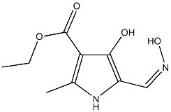 ethyl 4-hydroxy-5-[(hydroxyimino)methyl]-2-methyl-1H-pyrrole-3-carboxylate Struktur