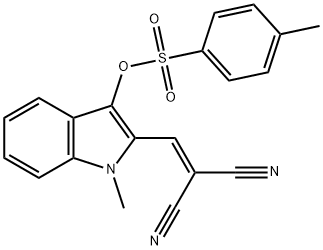 2-(2,2-dicyanovinyl)-1-methyl-1H-indol-3-yl 4-methylbenzenesulfonate Struktur