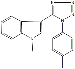 1-methyl-3-[1-(4-methylphenyl)-1H-tetraazol-5-yl]-1H-indole Struktur