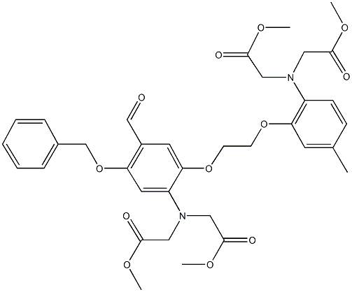 methyl [2-(2-{4-(benzyloxy)-2-[bis(2-methoxy-2-oxoethyl)amino]-5-formylphenoxy}ethoxy)(2-methoxy-2-oxoethyl)-4-methylanilino]acetate Struktur