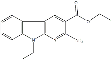 ethyl 2-amino-9-ethyl-9H-pyrido[2,3-b]indole-3-carboxylate Struktur