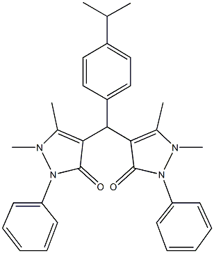 4-[(1,5-dimethyl-3-oxo-2-phenyl-2,3-dihydro-1H-pyrazol-4-yl)(4-isopropylphenyl)methyl]-1,5-dimethyl-2-phenyl-1,2-dihydro-3H-pyrazol-3-one Struktur